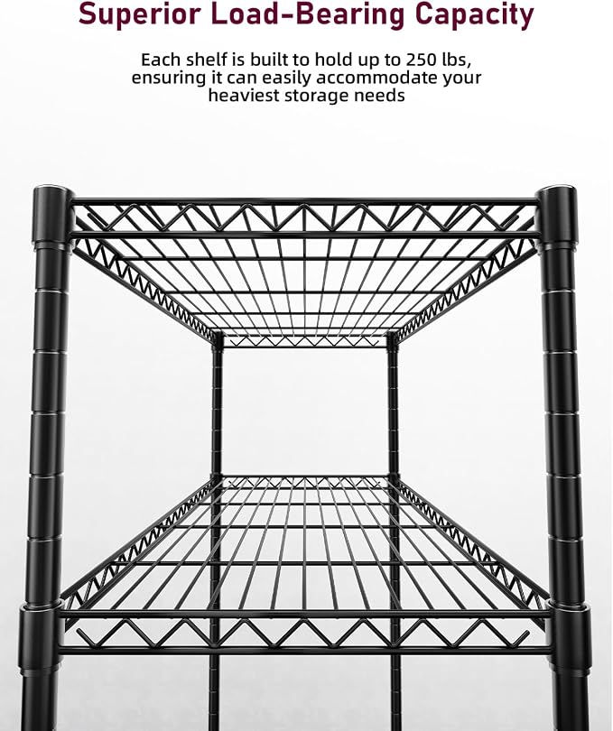Simple Deluxe 5-Tier Heavy Duty Storage Shelving Unit, 1250 Lbs Loading Capacity - Image 7