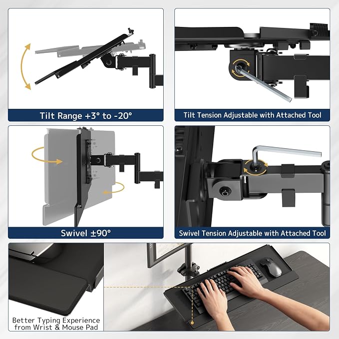 Pole Mount Keyboard Tray - Image 4