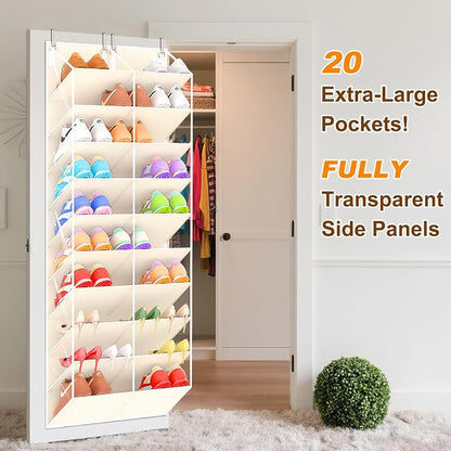 30 Pairs Over the Door Shoe Organizer, 10-Tier Door Shoes Rack Storage - Image 3