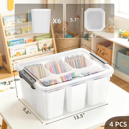 Citylife 17 QT Plastic Storage Bins Clear Storage Box - Image 2