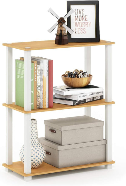 Furinno TURN-S-TUBE Storage Shelves, 3-Tier Book Shelf, Corner Shelf, Toolless - Image 3