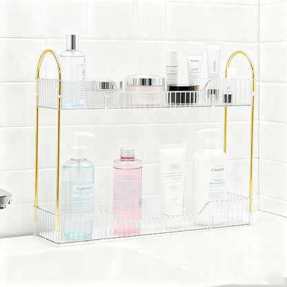 Bathroom Countertop Organizer, 2-Tier Slim Vanity Storage Rack - Image 5