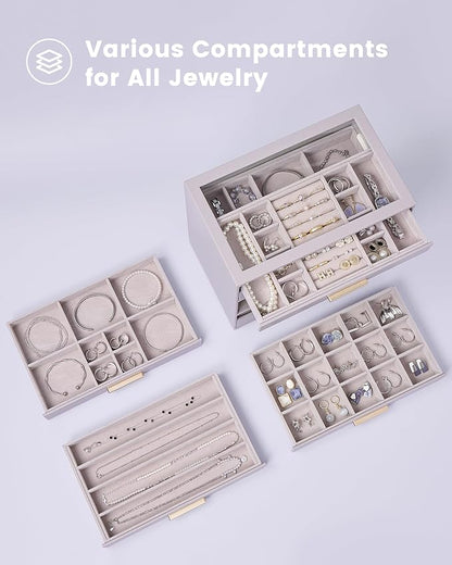 Lolalet Jewelry Box Organizer, 6-Layer Jewelry Organizers and Storage Case - Image 3