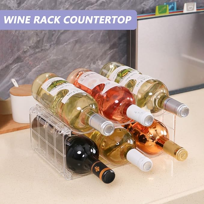 BOPai Clear Wine Racks for Refrigerator, Water Bottle Organizer, 6 Bottles - Image 4