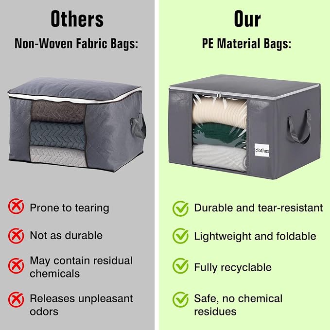 YGEOMER Blanket Storage Bags Clothes Organizers Closet Containers - Image 4