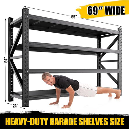 3 Set 6000LBS Heavy Duty Storage Shelves, Rust Proof Large Metal Storage Rack - Image 3