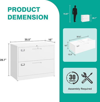 2 Drawer Lateral File Cabinet - Image 3
