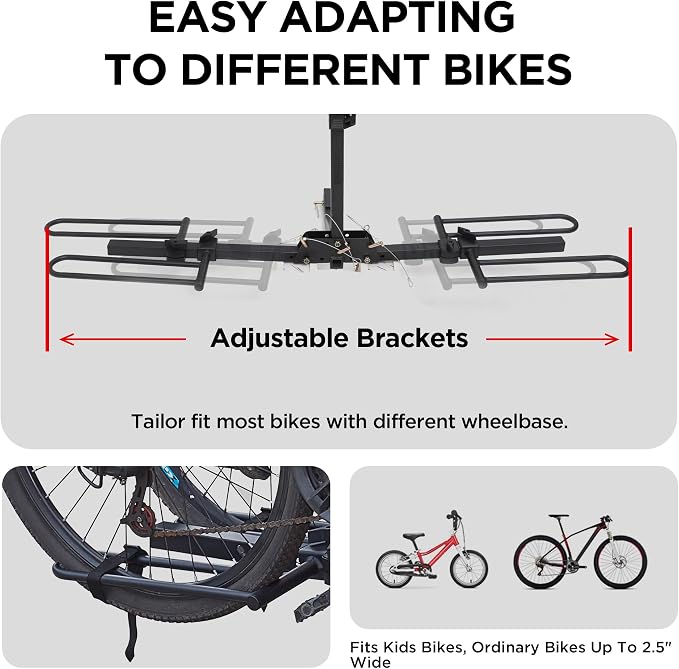 Young 2 Bike Rack Hitch Mount Foldable Platform Style, Bicycle Carrier - Image 6
