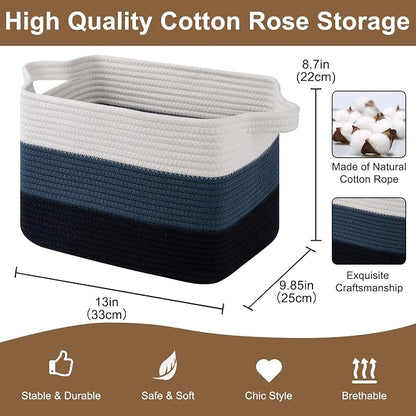 Storage Basket for Organizing, Woven Baskets for Storage, Rectangle Decorative - Image 2