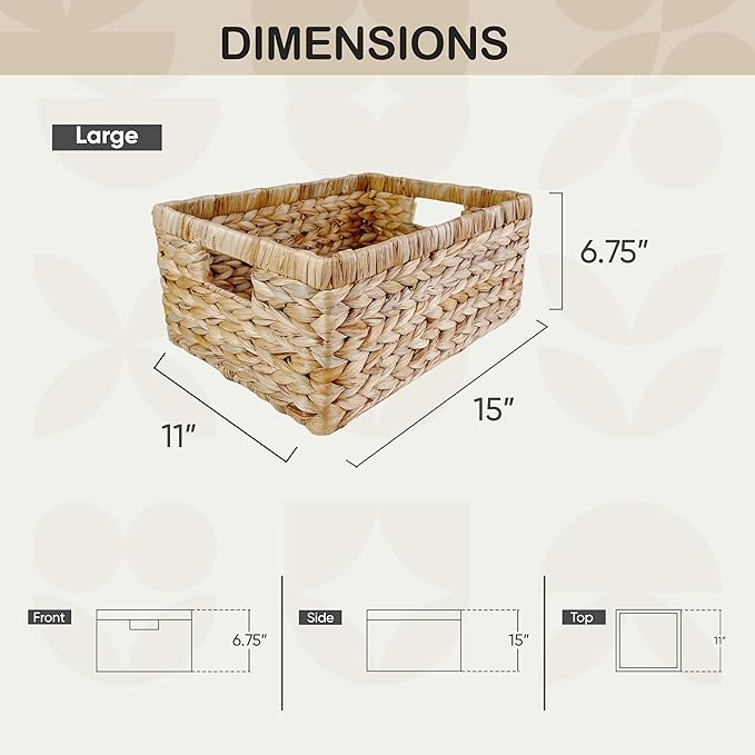 Large Rectangular Handwoven Wicker Basket - Image 7