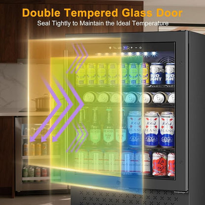 Beverage Refrigerator 24 Inch 200 Can Drink Fridge - Image 6