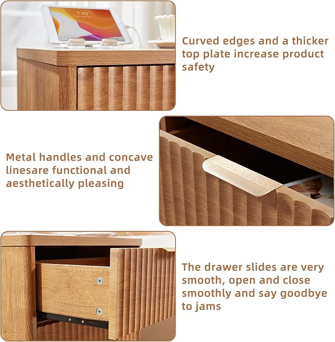LEYAOYAO Fluted Nightstand - Image 6