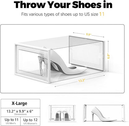 SEE SPRING X-Large Shoe Storage Box Fit Size 11, Space Saving Foldable Shoe - Image 5