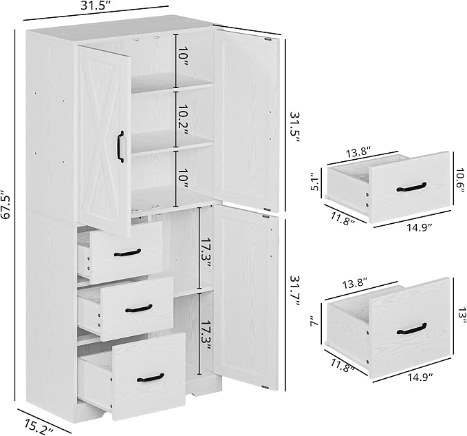 IRONCK Pantry Cabinet, Kitchen Storage Cabinet - Image 2