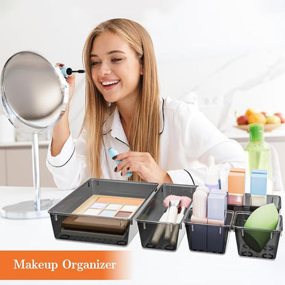 25 PCS Plastic Drawer Organizer Set, 4-Size Versatile Organizer Trays & storage - Image 5