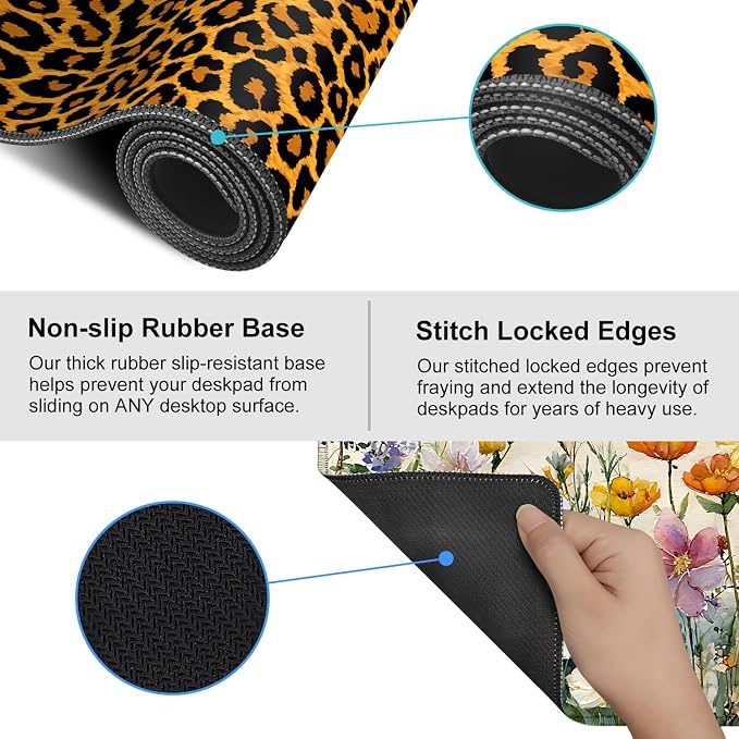 Leopard Print Mouse Pad – Large Extended Desk Mat 35.43 x 15.75 in – Bold - Image 5