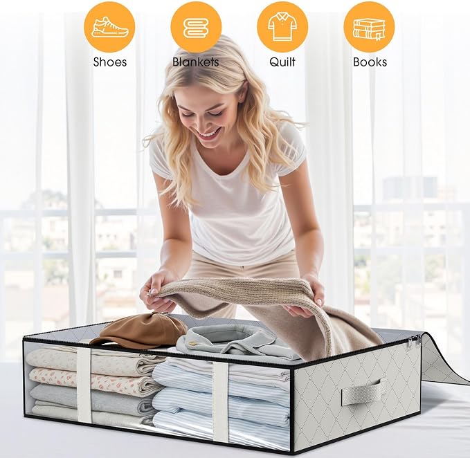 StorageRight Under Bed Storage Bags 2 Pack, 40L Large Clothes & Comforter - Image 4