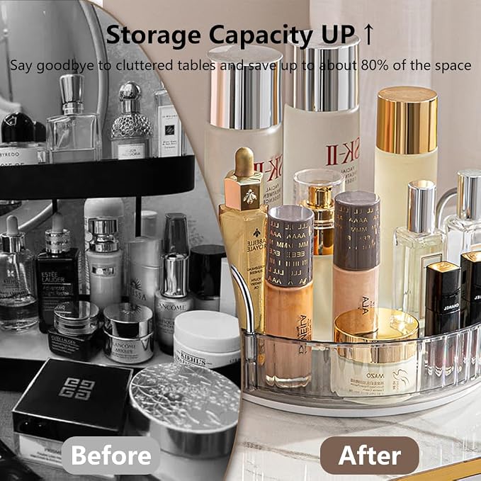 Rotating Makeup Organizer for Vanity, Spinning Cosmetics Storage for Bathroom - Image 5