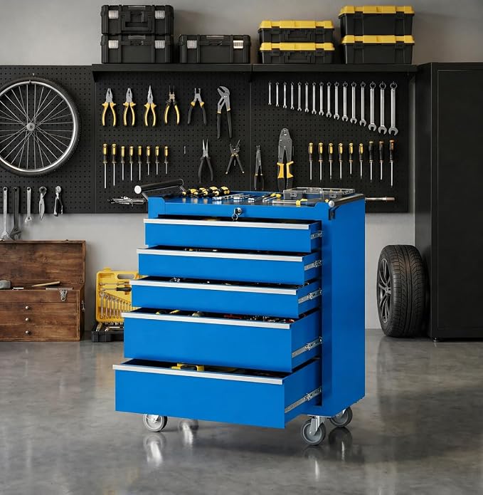 Garvee Rolling Tool Chest, 5 Drawers Tool Storage Cabinet, Toolbox - Image 2