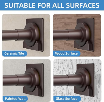 CorkLatta Matte Bronze Shower Curtain Rod, 1 Inch Diameter Stainless Steel - Image 4