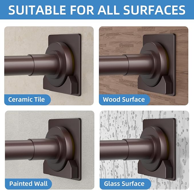 CorkLatta Matte Bronze Shower Curtain Rod, 1 Inch Diameter Stainless Steel - Image 4