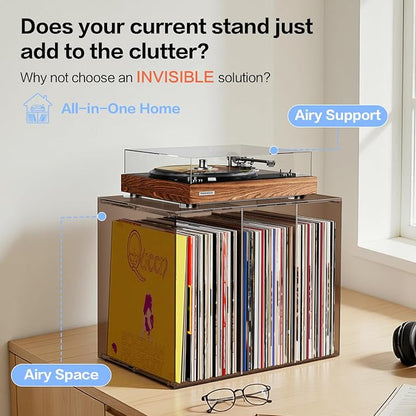 Bikoney Vinyl Record Storage, Stackable Cube Acrylic Vinyl Record Holder - Image 4
