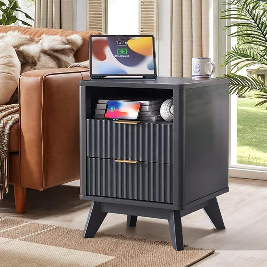 Fluted Nightstand by Expandyourspacewithendlesspossibilities