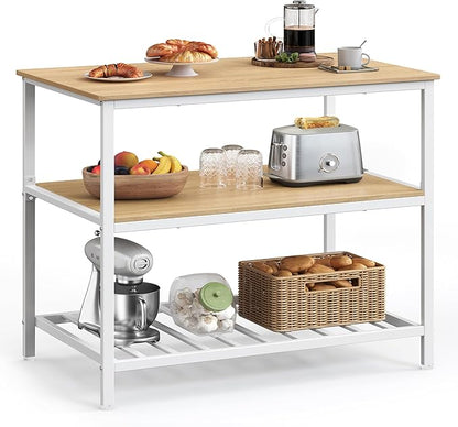 VASAGLE Kitchen Island with 3 Shelves, 39.4 Inches Width Kitchen Shelf with by VASAGLEbySONGMICSHOME