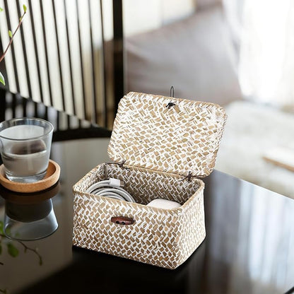 Hipiwe Wicker Shelf Basket Mini Seagrass Basket - Image 5