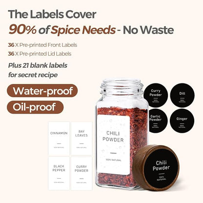 ComSaf 24Pcs Glass Spice Jars - Image 6