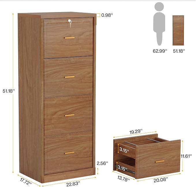 Tribesigns 4-Drawer File Cabinet - Image 2