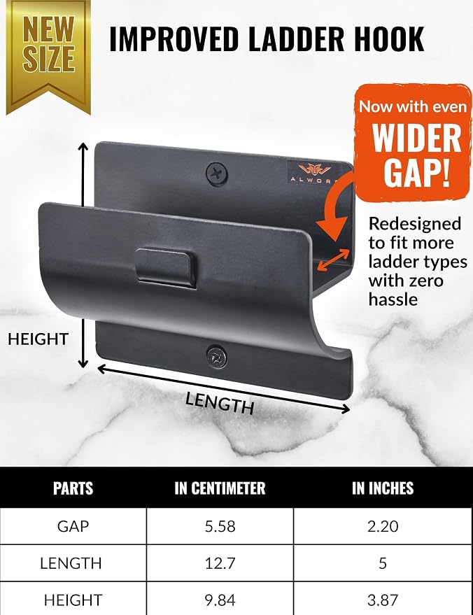 Ladder Hook - Black Heavy Duty Ladder Brackets - Image 3