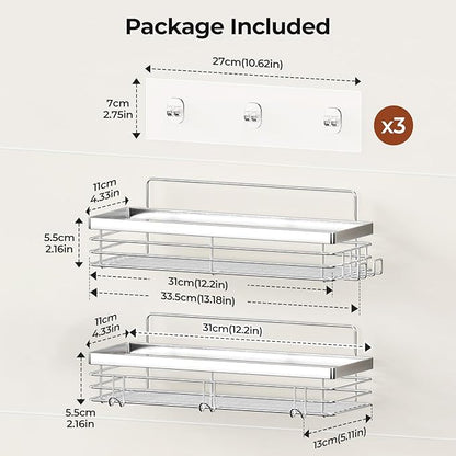 Orimade Shower Caddy with 5 Hooks Organizer - Image 4