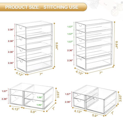 Makeup Organizer Storage With 16 Drawers, Desk Organizers, Dustproof Storage - Image 2