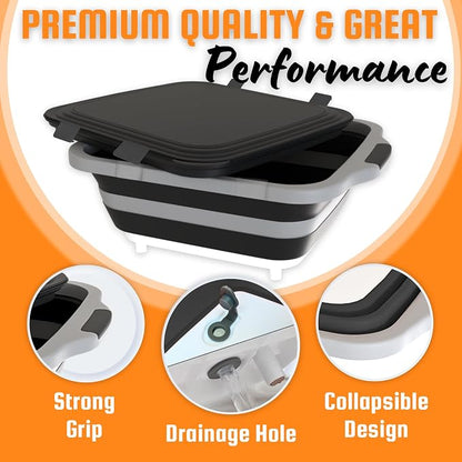 MAYALEAD BBQ Prep Tub with 2 Pcs Meat Shredder Claws, Collapsible Cutting Board - Image 2