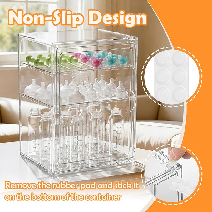 Baby Bottle Organizer, Adjustable Height Bottle Storage Organizer Baby - Image 6