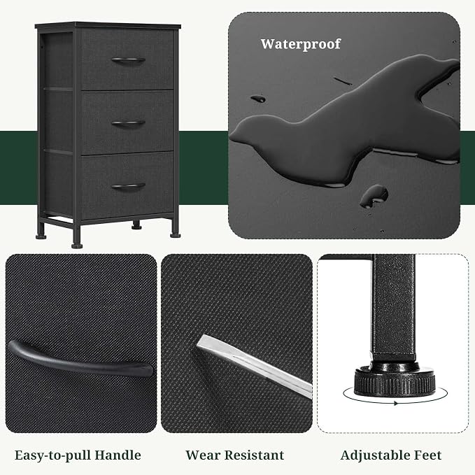 3 Drawers Dresser for Bedroom Fabric Storage Tower - Image 7