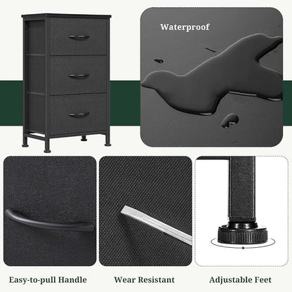 3 Drawers Dresser for Bedroom Fabric Storage Tower - Image 7