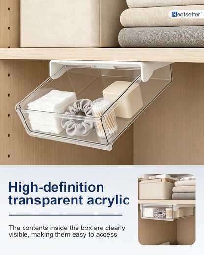 Clear Storage Drawer – 25° Tilted Front, Self-Adhesive Organizer - Image 3