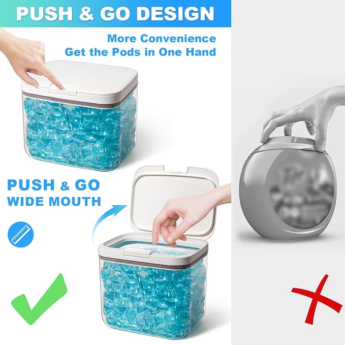 Laundry Pods Container, 1 Pack 4.76 qt. / 152 fl oz Powder Holder Dispenser - Image 3