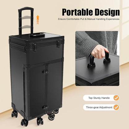 Cosmetic Train Case, Makeup Organizer Travel Case - Image 3