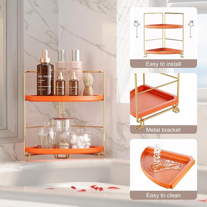FSyueyun 2-Tier Corner Bathroom Counter Organizer, Tool-Less Installation - Image 3