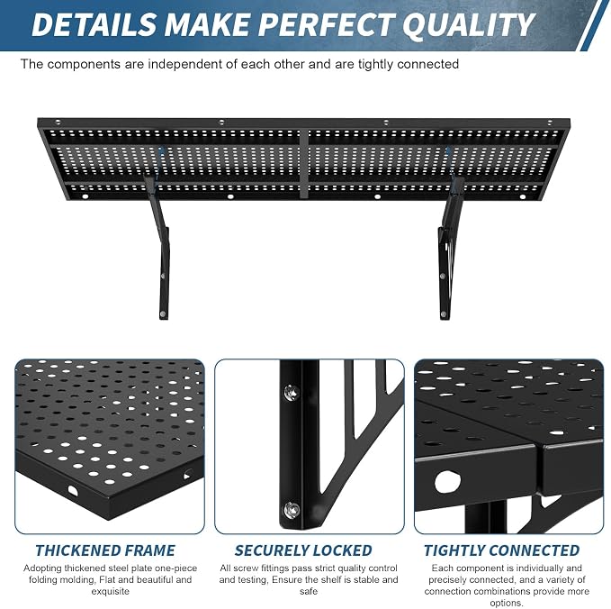 Garage Wall Shelving Heavy Duty, 43.3" Floating Shelves 264lbs Capacity - Image 8