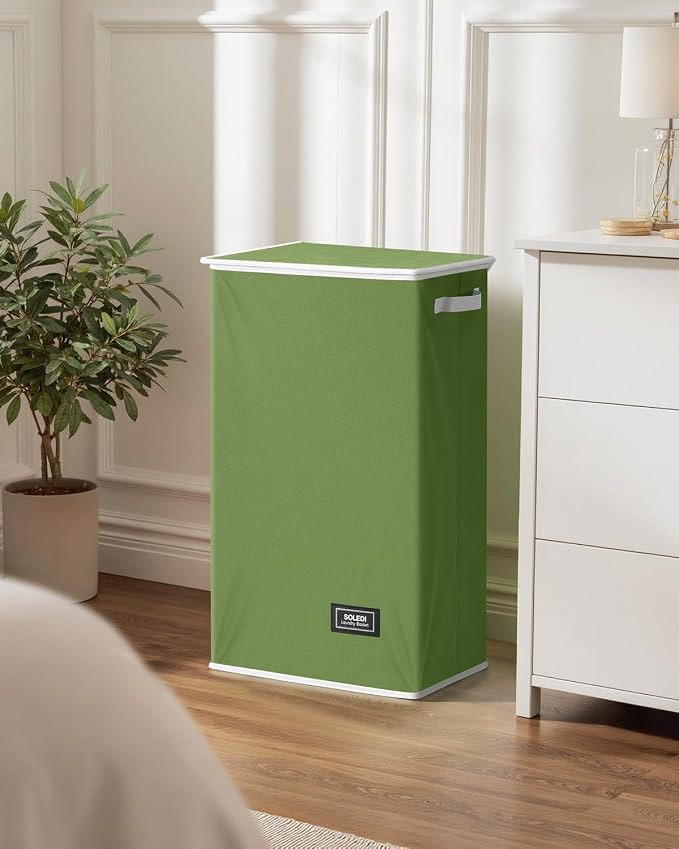 SOLEDI Laundry Hamper with Lid 100L Large & Tall Collapsible Laundry Basket - Image 7