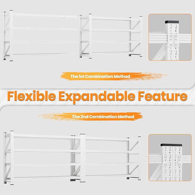 79”W Garage Shelving Heavy Duty, 24” Deep Metal Storage Shelves, 6000LBS - Image 5