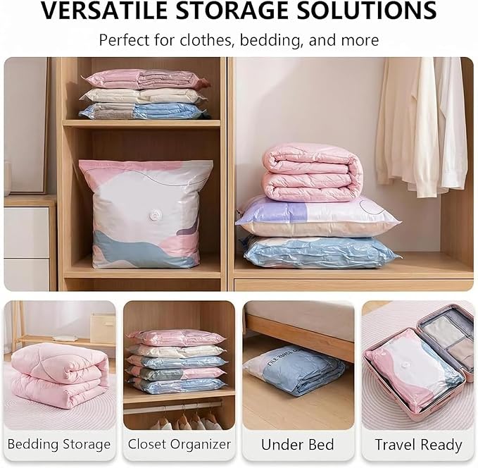 2PCS No Pump Vacuum Storage Bags, Upgrade Large Storage Compression Bags - Image 5