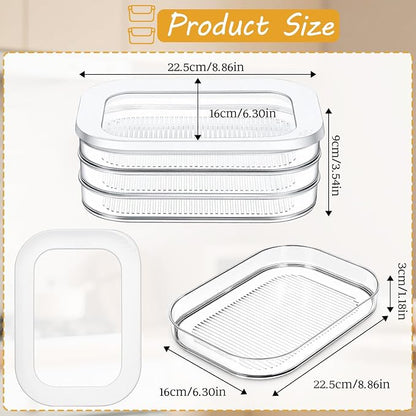 6 Pcs Deli Meat Container for Fridge Stackable Bacon Cheese Container Lunch - Image 2
