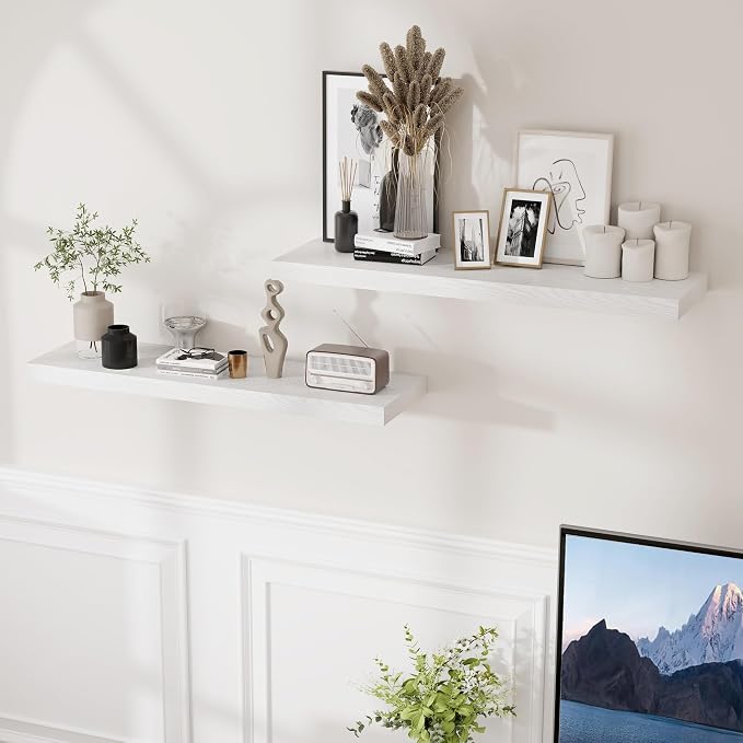 Fun Memories 36 Inch Floating Shelves White, 9.3 Deep Floating Shelf - Image 2