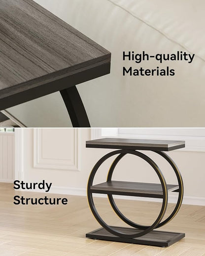 LITTLE TREE End Table, 3-Tier Side Table, Slim Sofa Side Table - Image 5