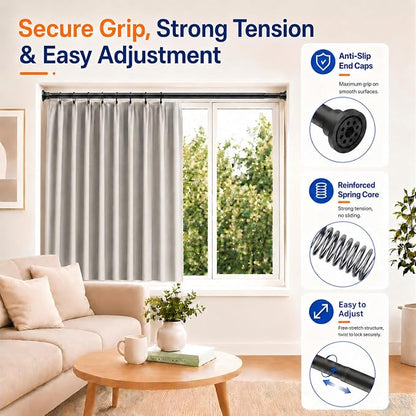 ALLZONE Heavy Duty Tension Shower Curtain Rod 42-83 Inches - Image 2